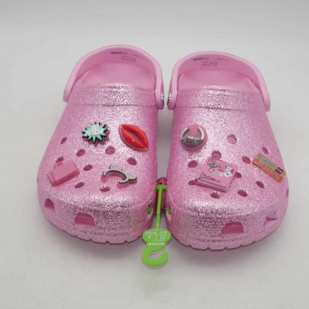 New Crocs Mean Girls Classic Clogs Sandals  Pink Glitter  Men's 12  Women's 14 - Picture 6 of 13